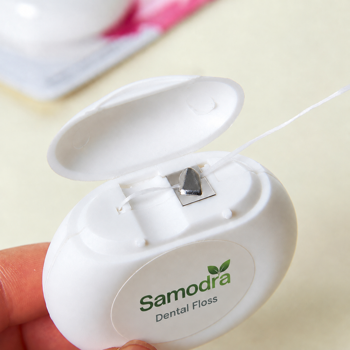 SAMODRA 50M Mint Flavored Waxed Dental Floss Oral Care Teeth Cleaning Wire Dispenser
