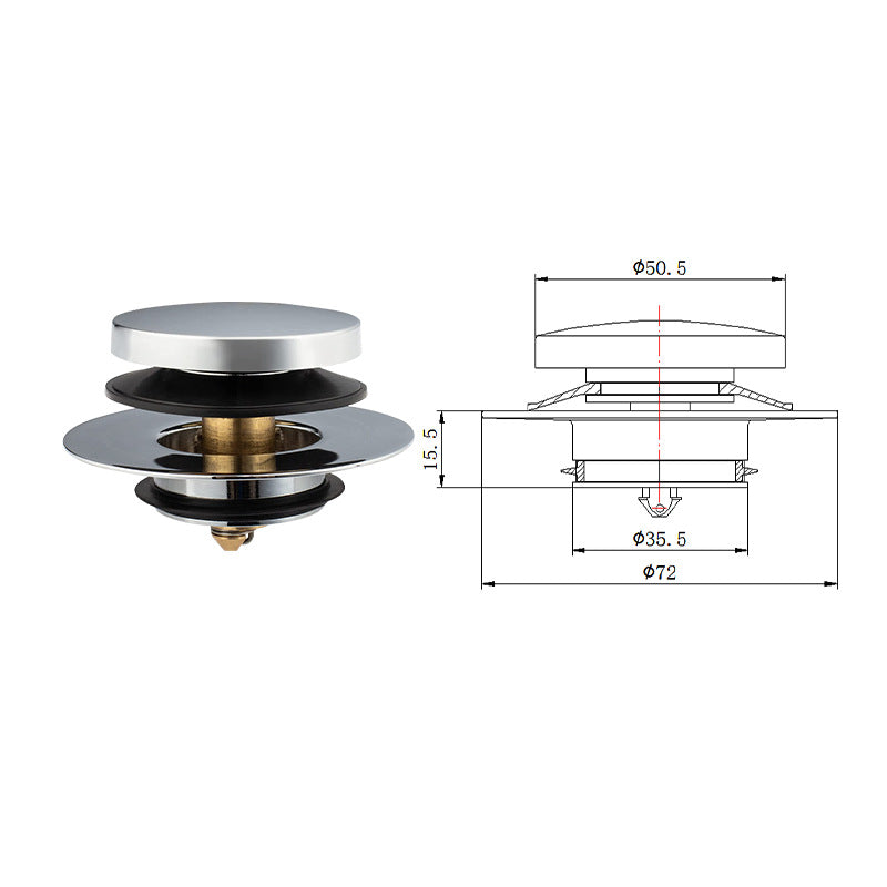 SAMODRA Universal Bathtub Drain Stopper, Pop Up Bath Tub Drain Stoppers, Replaces Lift and Turn, Tip-Toe and Trip Lever Drains for Tub
