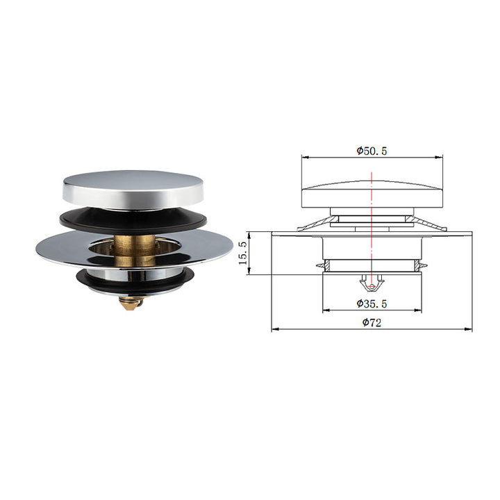 SAMODRA Universal Bathtub Drain Stopper, Pop Up Bath Tub Drain Stoppers, Replaces Lift and Turn, Tip-Toe and Trip Lever Drains for Tub