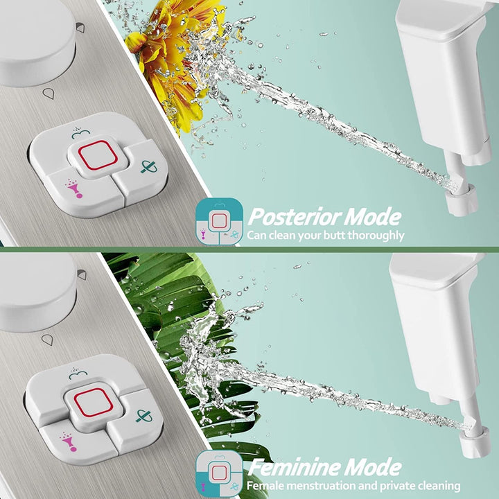 Samodra Pulvérisateur Bidet non électrique avec double buses rétractables autonettoyantes - Nettoyage avant et arrière - Bouton poussoir réglable pour eau froid,chrome