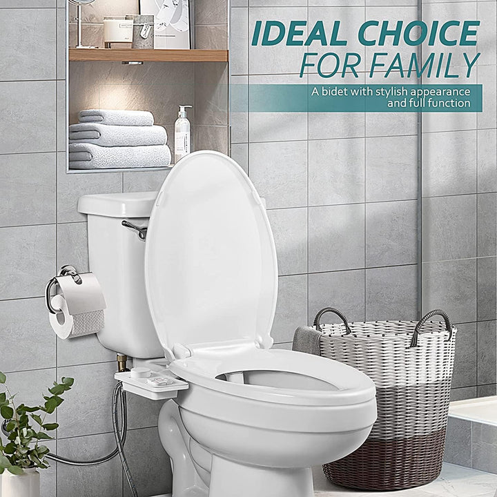 Samodra Pulvérisateur Bidet non électrique avec double buses rétractables autonettoyantes - Nettoyage avant et arrière - Bouton poussoir réglable pour eau froid,chrome