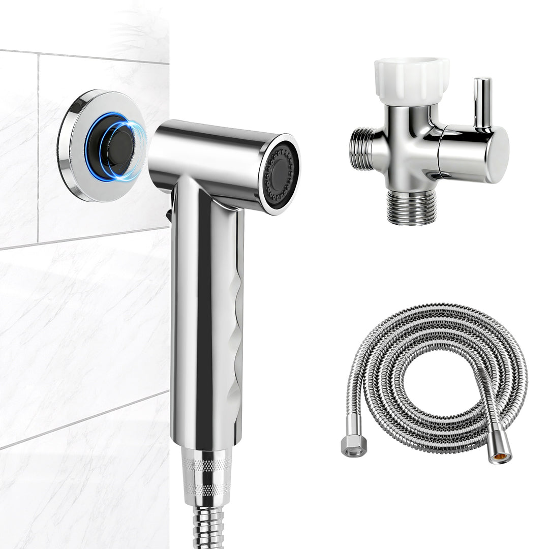 Handheld Bidet Sprayer for Toilet, Chrome Jet Spray Toilet with Bidet Hose for Feminine Baby Wash