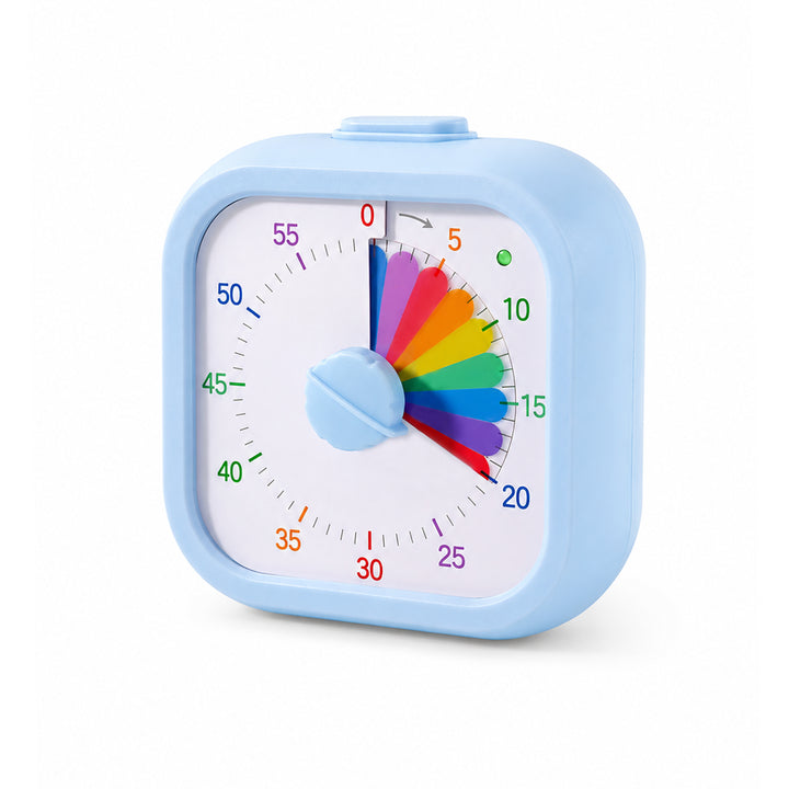 SAMODRA 60 Minute Visual Timer for Kids, Visual Countdown Timer for Classroom Office Kitchen, Timer for Kids Desk with Silent Operation (Blue Rainbow)