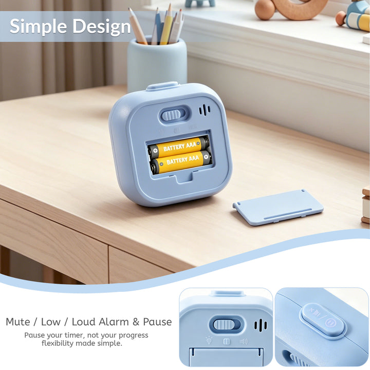 SAMODRA 60 Minute Visual Timer for Kids, Visual Countdown Timer for Classroom Office Kitchen, Timer for Kids Desk with Silent Operation (Blue Rainbow)